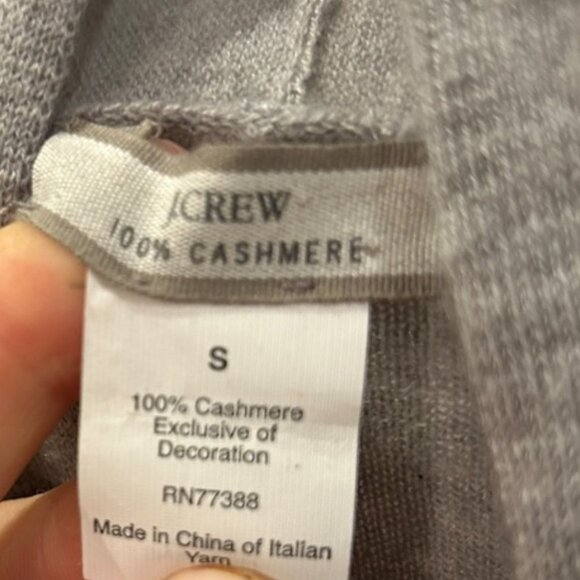 j. crew 100% ITALIAN cashmere gray wrap tie shawl neck sweater S ITALY MUST HAVE - Picture 2 of 4
